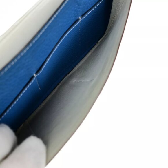 AUTHENTICITY GUARANTEED HERMES Logo Dogon GM Bicolor Long Wallet Purse - Picture 13 of 15